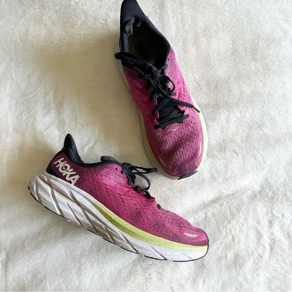 Hoka One One Clifton 8 Ibis Rose Pink Women's Size 9B